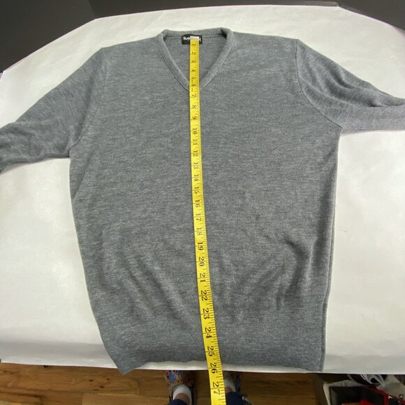 Vintage Royal Knight V Neck Men M Long Sleeve Pullover Sweater Gray - Picture 9 of 10